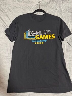 Burn Boot Camp Level Up Games 2024 Black Graphic Tee